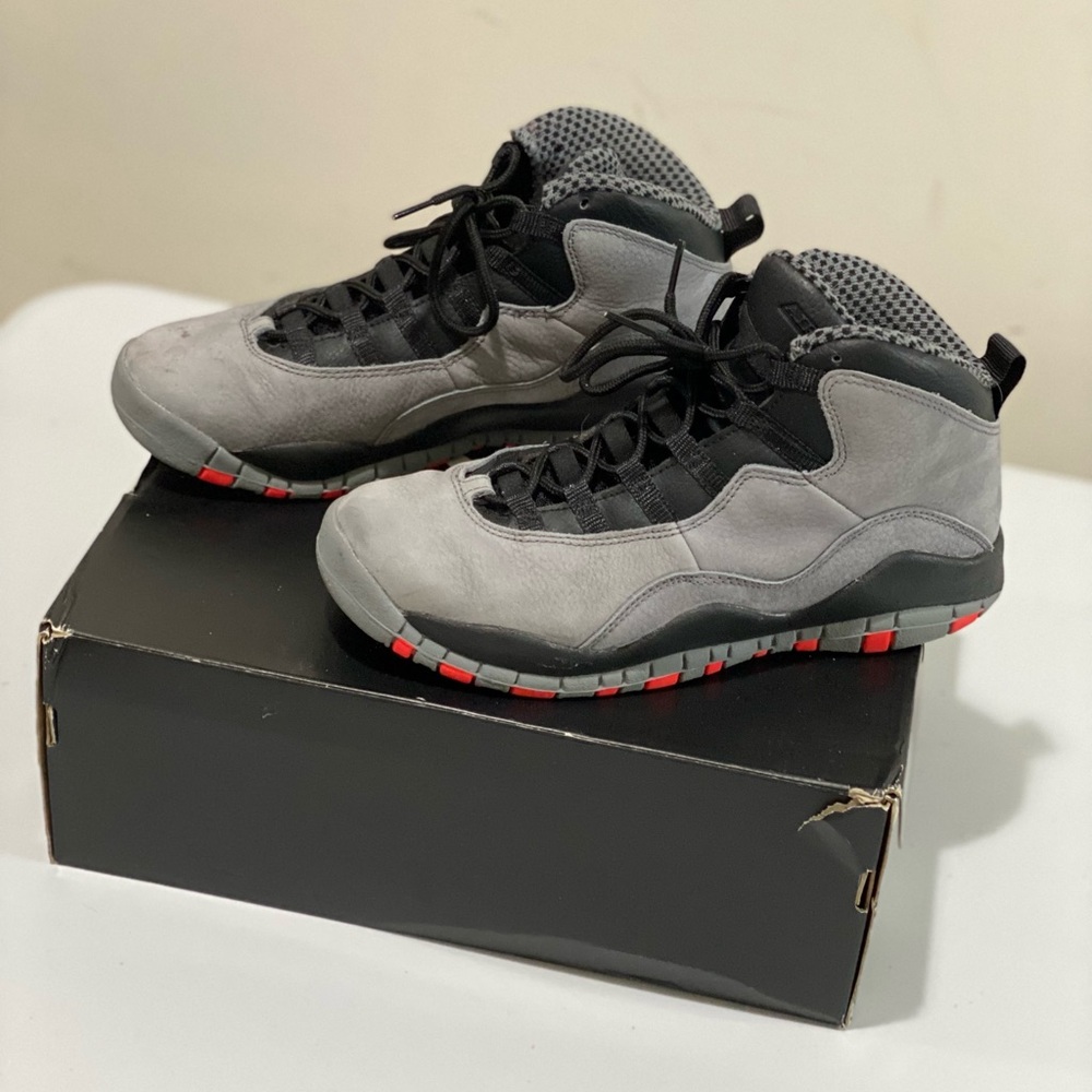 Jordan Cool Grey and Infrared-Black Sneakers
